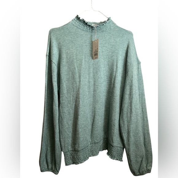 Aqua Green Ruffled Sweater - Picture 1 of 1